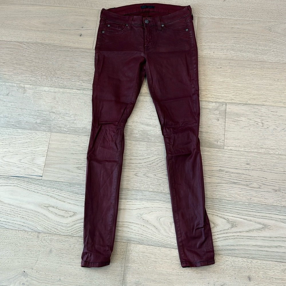 7 for All mankind maroon coated jeans
